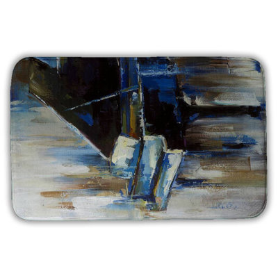 Abstract grand piano Bath Mat with Non-Slip Backing - Quick Dry Memory Foam Bathroom Rug - Absorbent - Modern Plush Spa-Style - Machine Washable