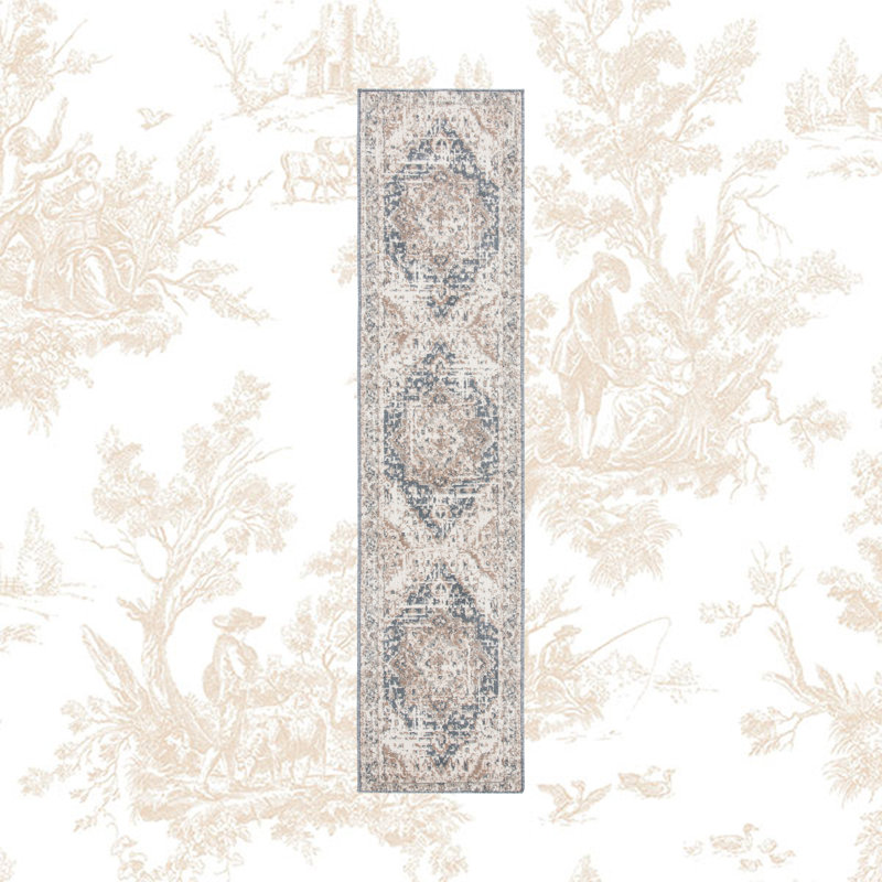 Tapis oriental beige / gris Gyle, Tapis de couloir 2 pi 2 po x 11 pi