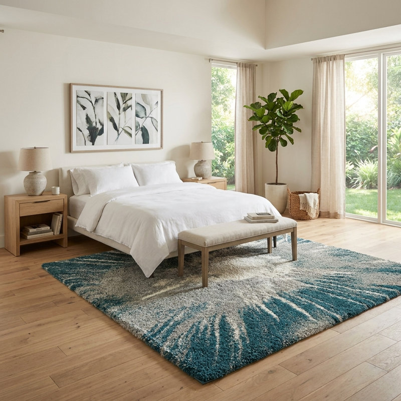  Tapis velours doux au toucher, Carré 7 pi 10 po
