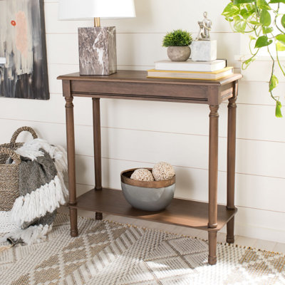Elegant Hemenway 28'' Console Table – Neutral Finish, Turned Legs & Functional Lower Storage Shelf