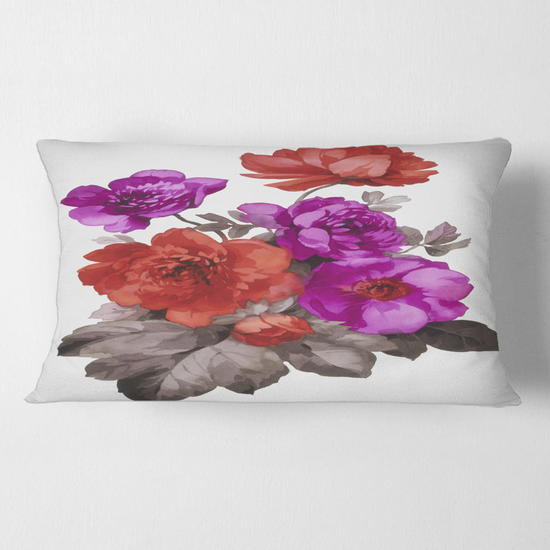 Housse de coussin rectangulaire avec insert Fleurs