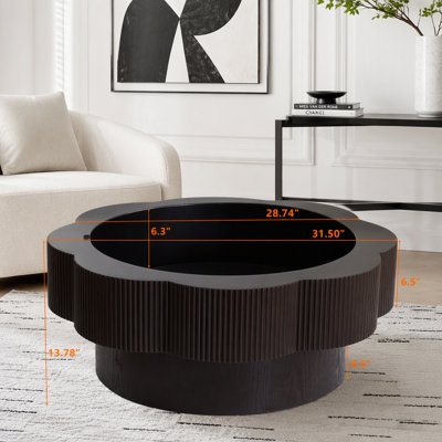 Flower-Shaped Coffee Table with Hidden Storage