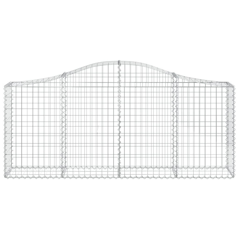 Arched Gabion Baskets 2 Pcs Galvanised Iron, 100cm H x 200cm W x 30cm D