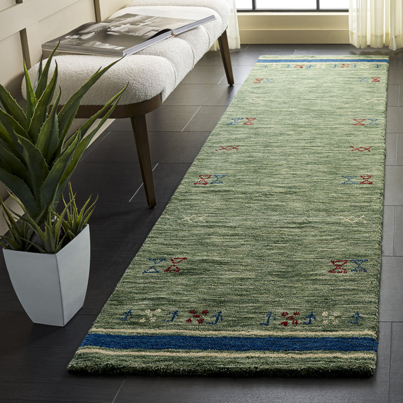 Tapis d'intérieur en laine tissé à la main Himalaya, Tapis de couloir 2 pi 3 po x 8 pi 0 po