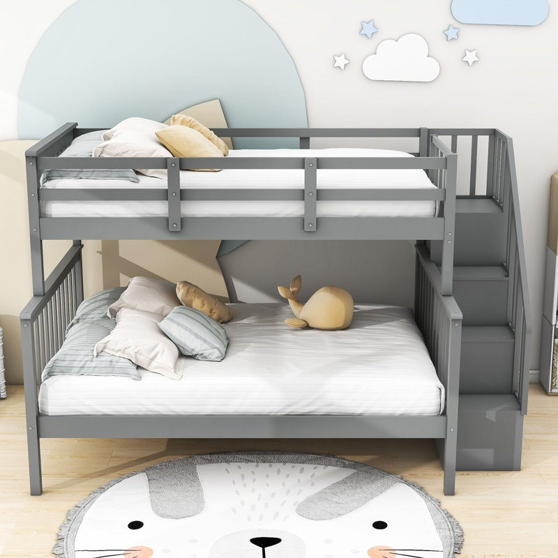 Deanna-Marie Kids Twin Over Full Bunk Bed, Gray