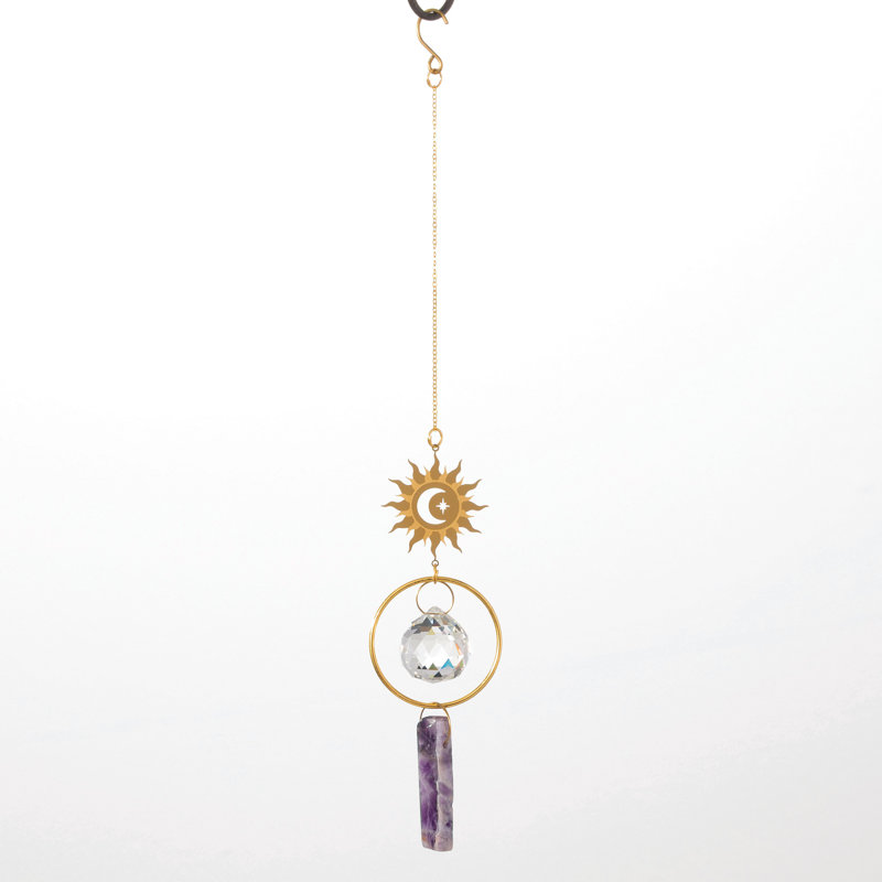 Suncatcher Sun avec pierre mauve