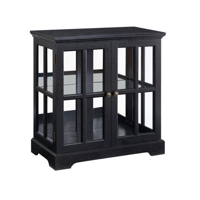 LED Curio Display Cabinet,Antique Display Cabinet with Adjustable Shelves,Retro Design Showcase