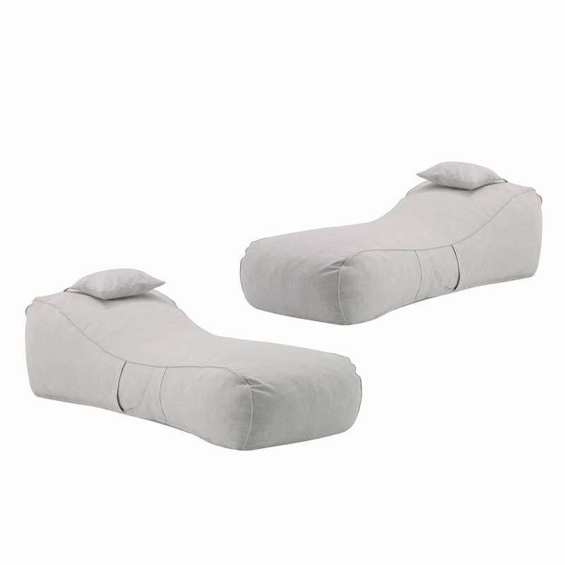 Fauteuil à billes d'extérieur, ensemble de 2, Gris