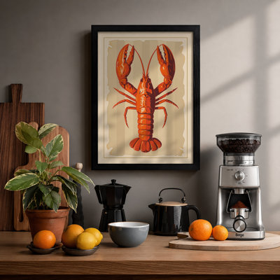 Anatomical Lobster Vintage - Framed Print