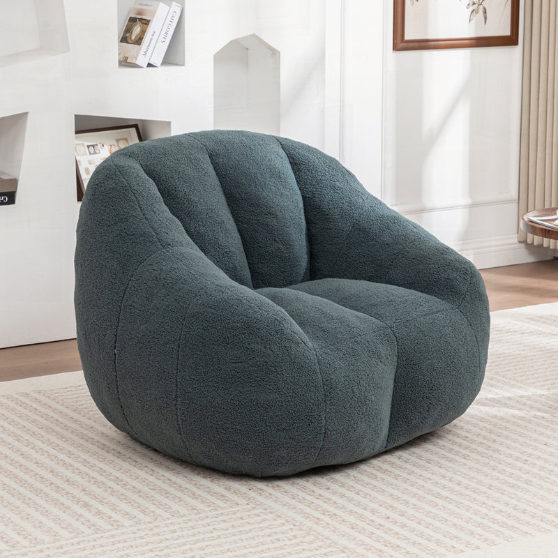 Teddy Bean Bag Chair with Armrests Stuffed High-Density Foam, Green Teddy
