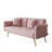 A 69.7-Inch-Long Sofa Bed Covered In Pink Velvet Fabric, Featuring Nail Head Trim And Accompanied By A Matching Throw Pillow-1519052316