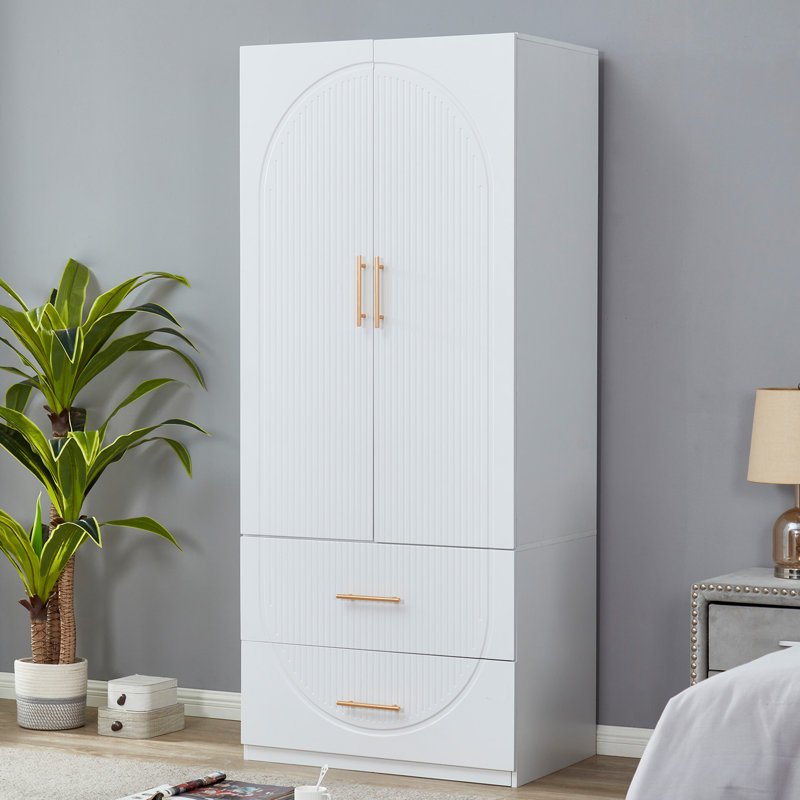 Armoire de chambre à coucher avec 2 tiroirs et armoire de chambre Bienes