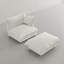 Chaise d'appoint moelleuse en chenille rembourrée avec coussins de nuage surdimensionnés et repose-pieds mobile-678557947