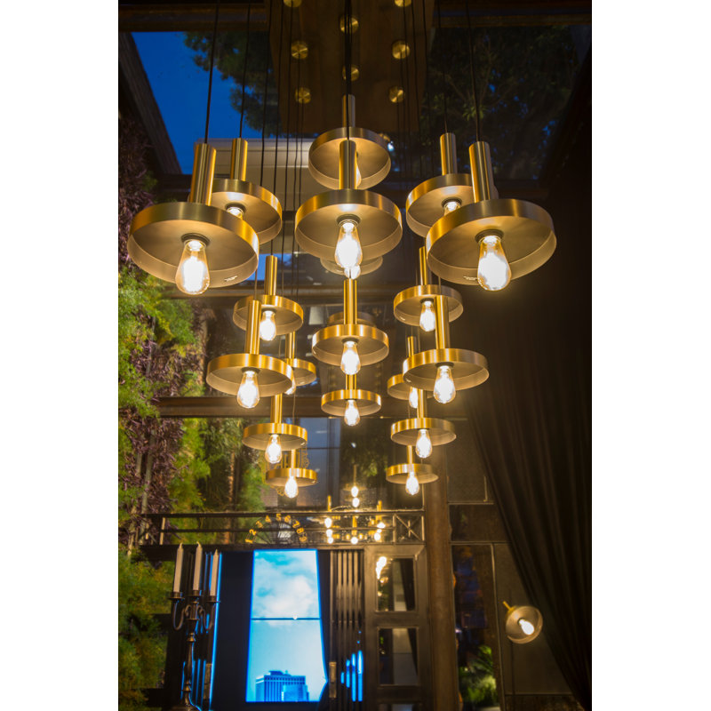 Whizz Pendant, Satin Gold/Black