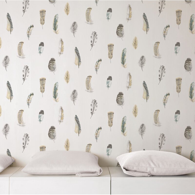 East Urban Home Feathers 10m x 53cm Matte Wallpaper Roll & Reviews ...