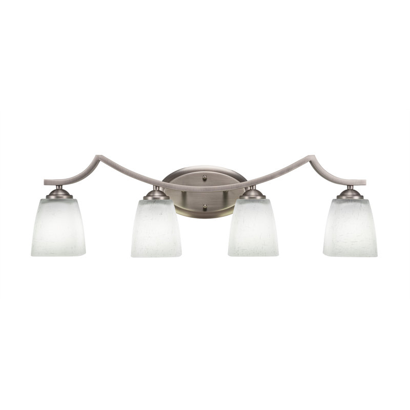 Zilo 4 Light Bath Bar Shown In Graphite Finish With 4.5" Square White Muslin Glass, Graphite