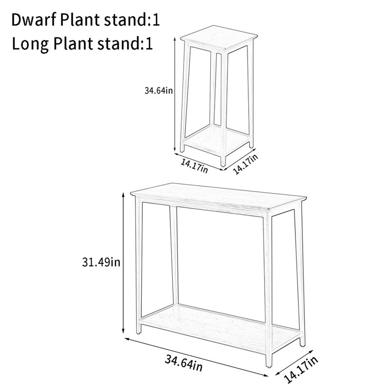 Support pour plante en bois de noyer noir pour balcon