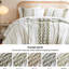 3 édredon en coton chenille double / grand, sauge / couleur, imprimé d'inspiration mondiale et taies décoratives assorties avec chevauchement de dos-130701508