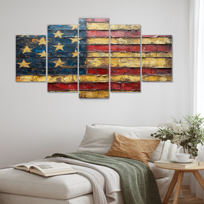 Durie - USA Patriotist Wall Art - ensemble d'art mural moderne 5 pièces