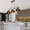 Luminaire suspendu pour îlot de cuisine à 3 lumières à intensité variable noir