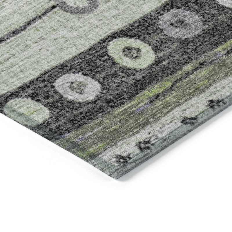 Tapis intérieur / extérieur Xhevrie lavable à la machine, Rectangle 2 pi 6 po x 3 pi 10 po