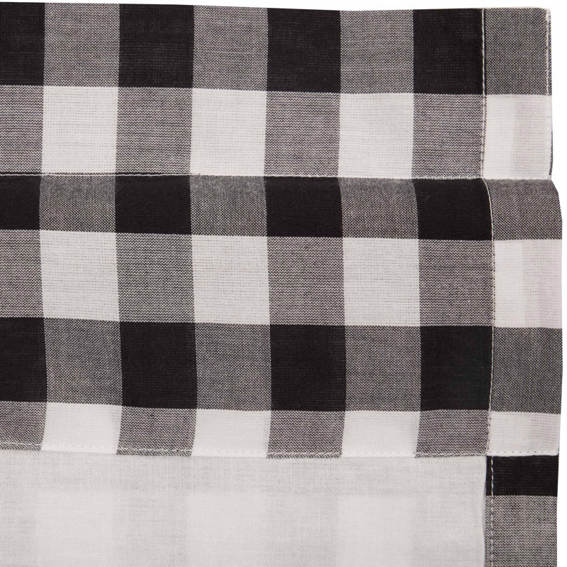Annie Buffalo Check 100% Cotton Checkered Room Darkening Rod Pocket Curtain Panels, Country Black/Antique White