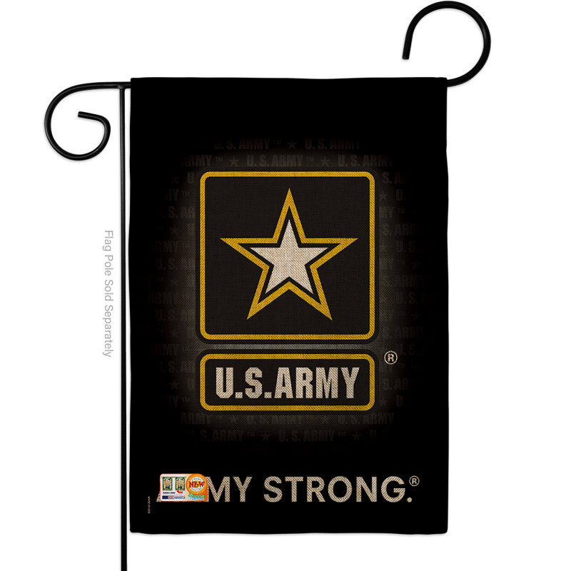 Drapeau de jardin à 2 côtés 5 pi 5 po x 1 pi x 1 pi armée americana armées en toile jute