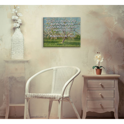 ArtsyQuotes Gallery Wrapped Canvas By Magdalena de Pazzi: "Trials are nothing else but the forge that purifies the soul of all its imperfections."