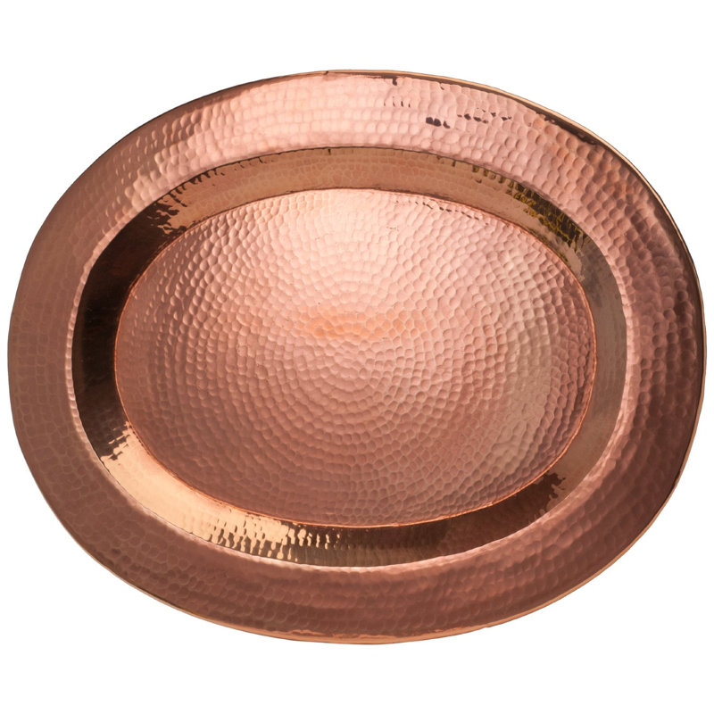 Copper Thessaly Oval Platter, 0.5" H x 16" W x 11" D