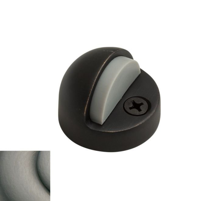 Dome Bumper Floor Mount Stop, Satin Nickel, 1.35" H x 1.875" W x 1.03" D