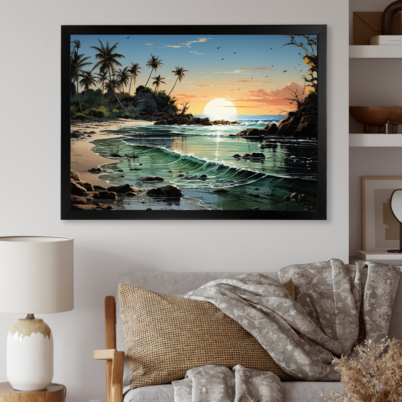 Dominicain au clair de lune II - reproduction sur toile, H 16 po x l 32 po x P 1 po, Cadre photo noir