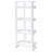 Glossy White 4-Shelf Open Back Bookcase