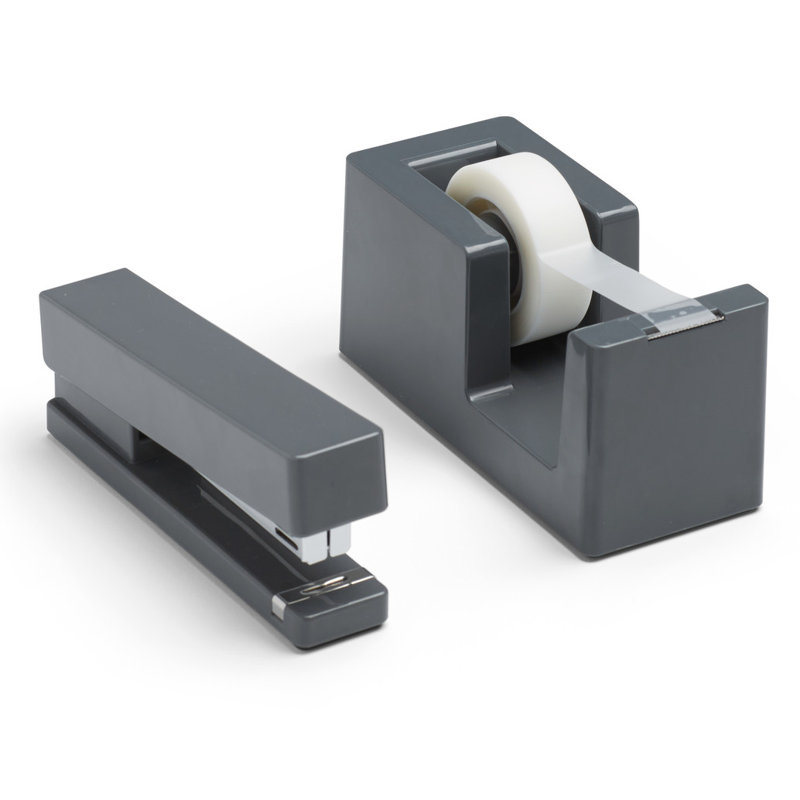 Plastic Desk Organizer Set, Dark Gray