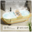 Baignoire autoportante de 59 po à surface solide, baignoire autoportante en résine d'ingénierie de luxe avec trop-plein et bonde escamotable pour salle de bain contemporaine, blanc mat