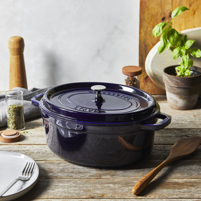 Staub Cast Iron 5.75qt Oval Cocotte, Dark Blue