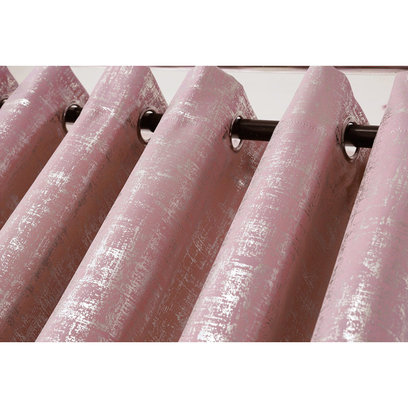 Chehabi Blackout Curtain Pair, Pink, Width 168 x Drop 137 cm