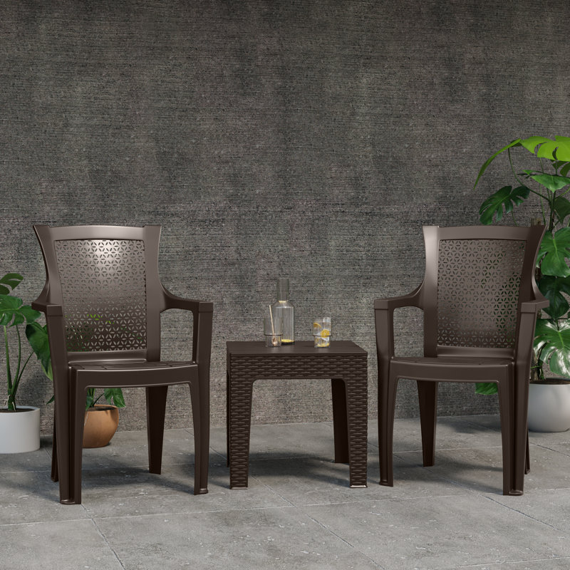 Sobia 3-Piece Outdoor Bistro Set, Globus Brown