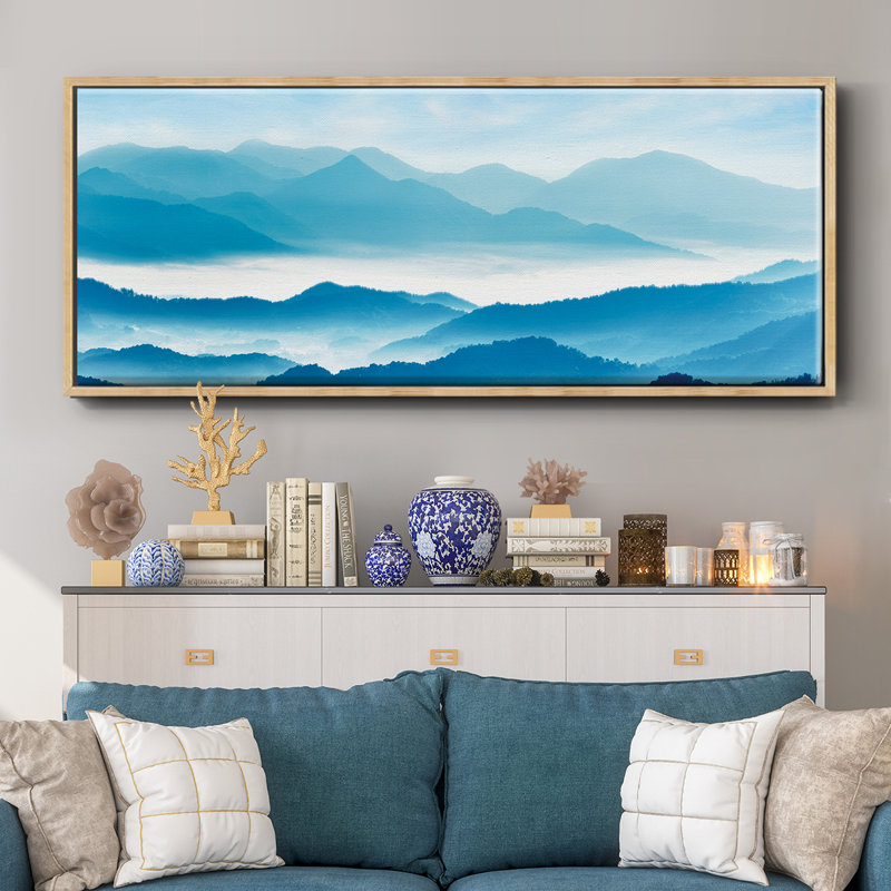 Misty Mountains - Toile encadrée, H 20 po x l 50 po