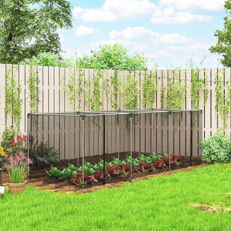 Cage de protection pour plantes avec porte 12 'x 4', noir