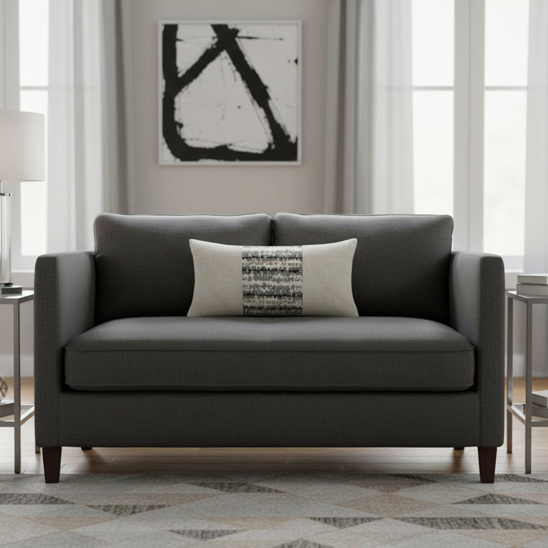 Antigua Lumbar Pillow Cover & Insert, Navy Abstract