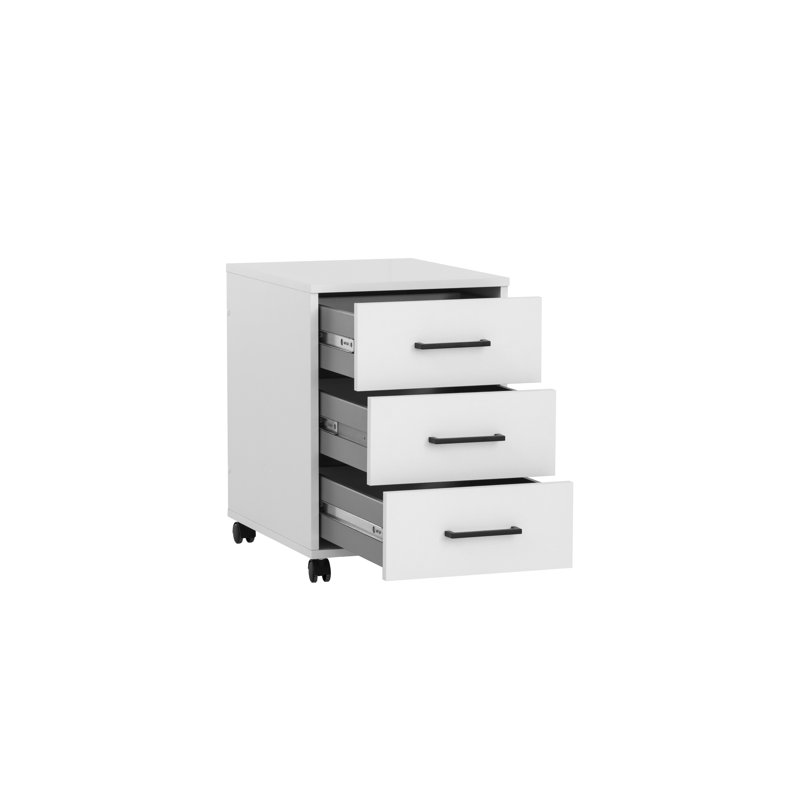 Nurein 40 cm W 3 -Drawer Filing Cabinet, White