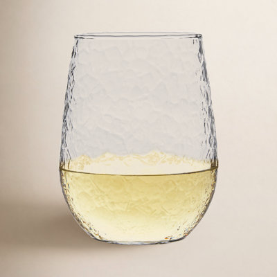 Hammered Stemless Wine Glass