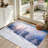 Clear Snow Trees Mountains Sunset Beautiful Winter Landscape Forest Creative Machine Washable Indoor Area Rug-129431284