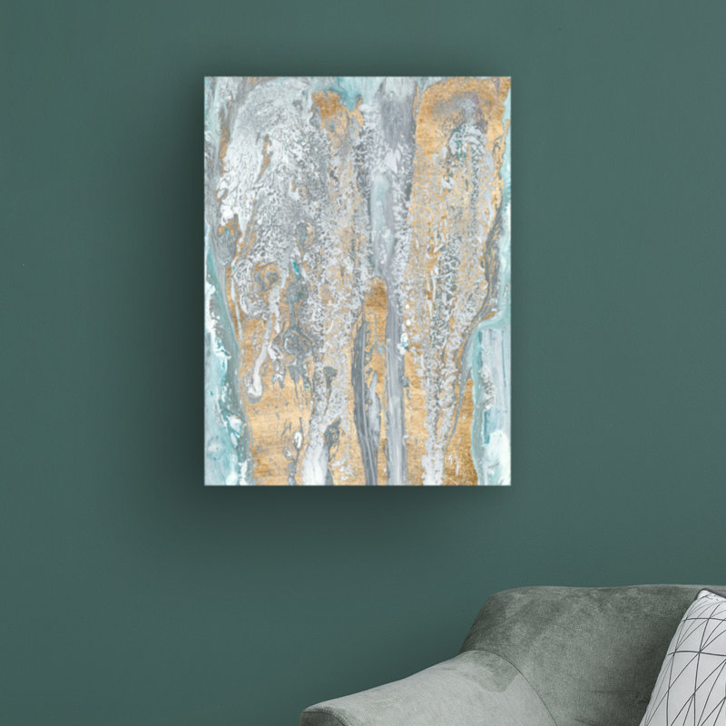 «Fjord I» par Alicia Ludwig - peinture sur toile tendue, H 32 po x l 24 po x P 2 po
