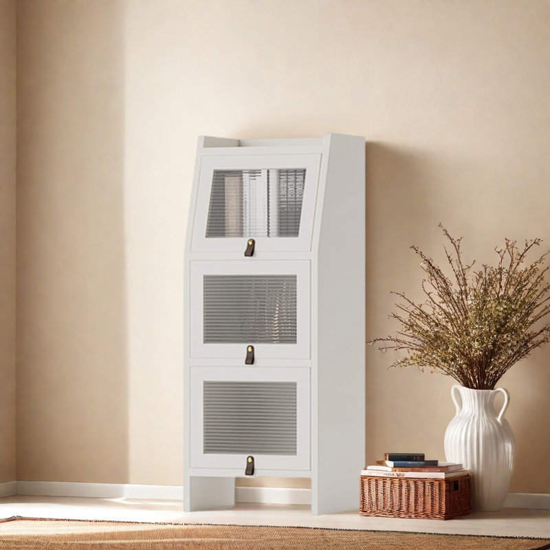 Durable and high-quality bookcase, (3 Shelves) 43.7"H x 17.7"W x 11.8"D, White