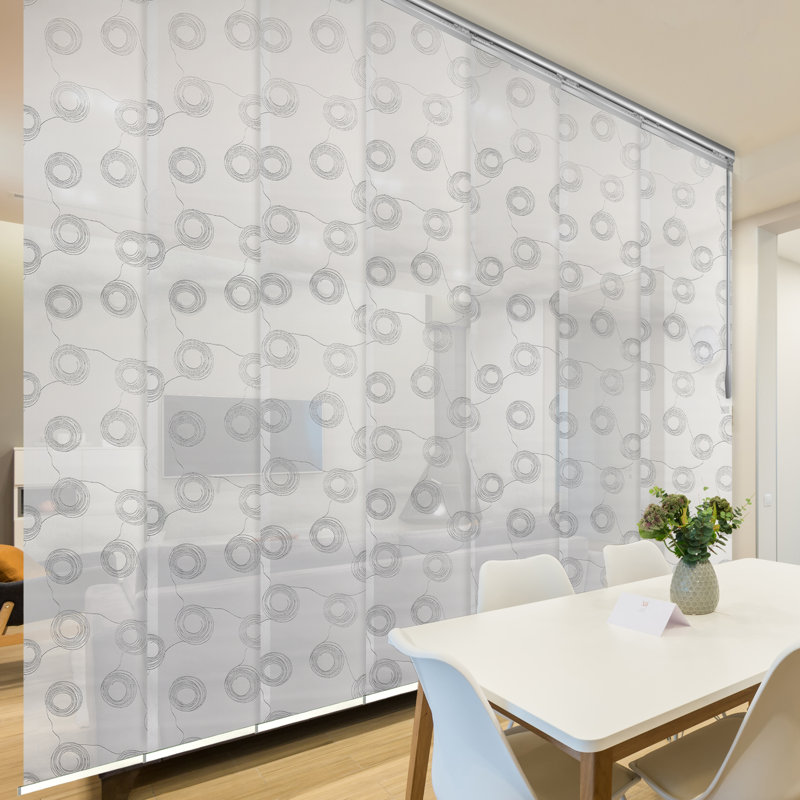Rail à panneau simple Sion extensible, largeur du panneau: 23,5 po, Nickel satiné, L 153 po x L 116 po