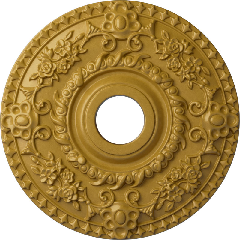 Médaillon de plafond de 18 po x P 3 po x P 1 1/2 po (convient aux auvents jusqu'à 7 1/4 po), Or iridescent