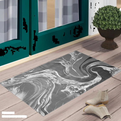 Abstract Flokati Area Rug