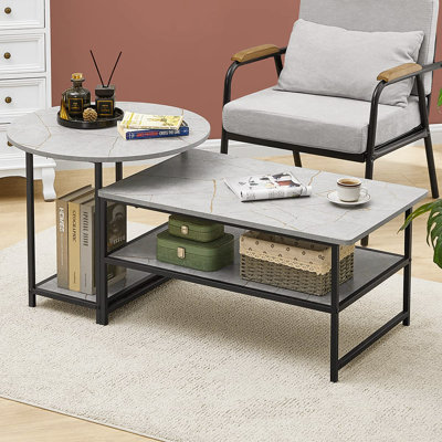 Areefa 4 Legs 2 Nesting Tables with Storage by Wrought Studio