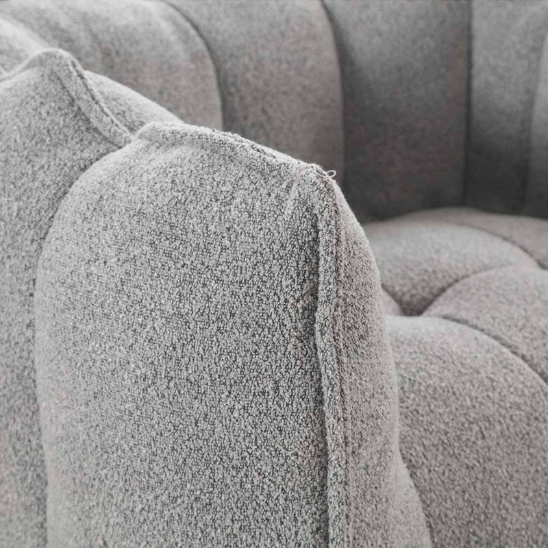 Canapé-lit carré confortable avec repose-pieds, Gris chenille, H 26 po x l 42,5 po x P 33,5 po